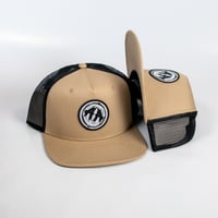 Image 1 of Contrast Truckers Cap - Khaki/Black