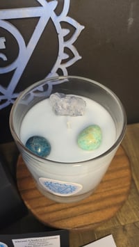 Image 2 of Throat Chakra Crystal Infused Candle Gift Set
