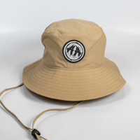 Image 3 of Nylon Wide Brim Bucket Hat- Khaki