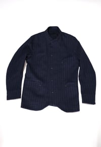 Image 2 of Chinwest wool Jacket - Navy chalk stripe 