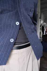 Image 6 of Chinwest wool Jacket - Navy chalk stripe 