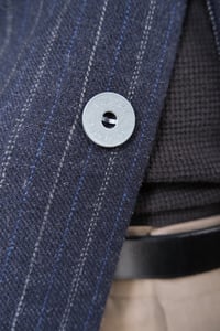 Image 7 of Chinwest wool Jacket - Navy chalk stripe 