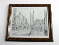 Image 1 of Hull Old Town Print, Lowgate 1885 by F S Smith, Vintage B&W Art, Framed Size 13 3/4 x 11 3/4 ins