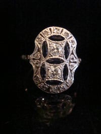 Image 1 of Art Deco/ Edwardian 18ct yellow gold sapphire and diamond ring