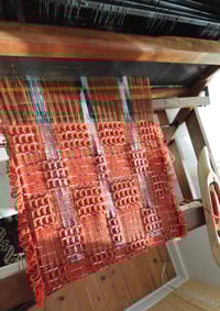 Image 5 of Woven Wall Hanging Textile Artwork Naturally Dyed Madder Red | No.4