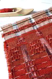Image 3 of Woven Wall Hanging Textile Artwork Naturally Dyed Madder Red | No.4