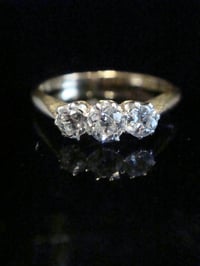 Image 1 of EDWARDIAN  18CT YELLOW GOLD 3 STONE OLD CUT DIAMOND  0.35CT RING