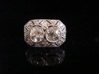 Image 1 of EDWARDIAN ART DECO 18CT YELLOW GOLD 2 STONE TOI ET MOI 1.45CT DIAMOND RING