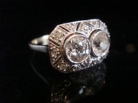 Image 2 of EDWARDIAN ART DECO 18CT YELLOW GOLD 2 STONE TOI ET MOI 1.45CT DIAMOND RING