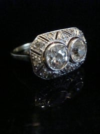 Image 4 of EDWARDIAN ART DECO 18CT YELLOW GOLD 2 STONE TOI ET MOI 1.45CT DIAMOND RING