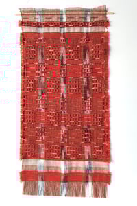 Image 4 of Woven Wall Hanging Textile Artwork Naturally Dyed Madder Red | No.4