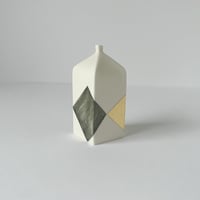 Image 1 of Rectangle vessel with squares and gold leaf 7cm