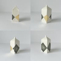 Image 2 of Rectangle vessel with squares and gold leaf 7cm