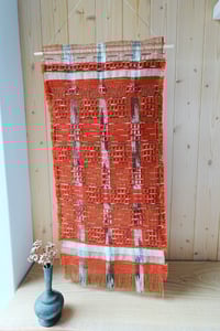 Image 2 of Woven Wall Hanging Textile Artwork Naturally Dyed Madder Red | No.4