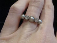 Image 5 of EDWARDIAN 18CT YELLOW GOLD 5 STONE CULTURED PEARL AND DIAMOND RING