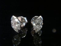 Image 3 of STUNNING 18CT WHITE GOLD MARQUIS CUT DIAMOND 0.60CT CLAW SET STUD EARRINGS