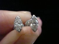 Image 4 of STUNNING 18CT WHITE GOLD MARQUIS CUT DIAMOND 0.60CT CLAW SET STUD EARRINGS