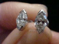 Image 5 of STUNNING 18CT WHITE GOLD MARQUIS CUT DIAMOND 0.60CT CLAW SET STUD EARRINGS