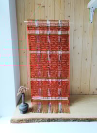 Image 1 of Woven Wall Hanging Textile Artwork Naturally Dyed Madder Red | No.2