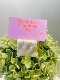 Opal sea green swirl studs