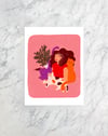 Tirage d'art "Vieille fille à chat"