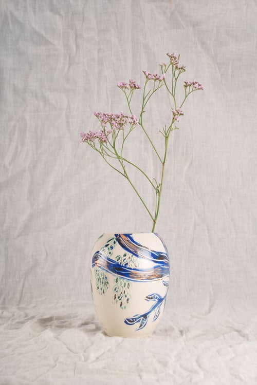 Image of White Sgraffito Vase