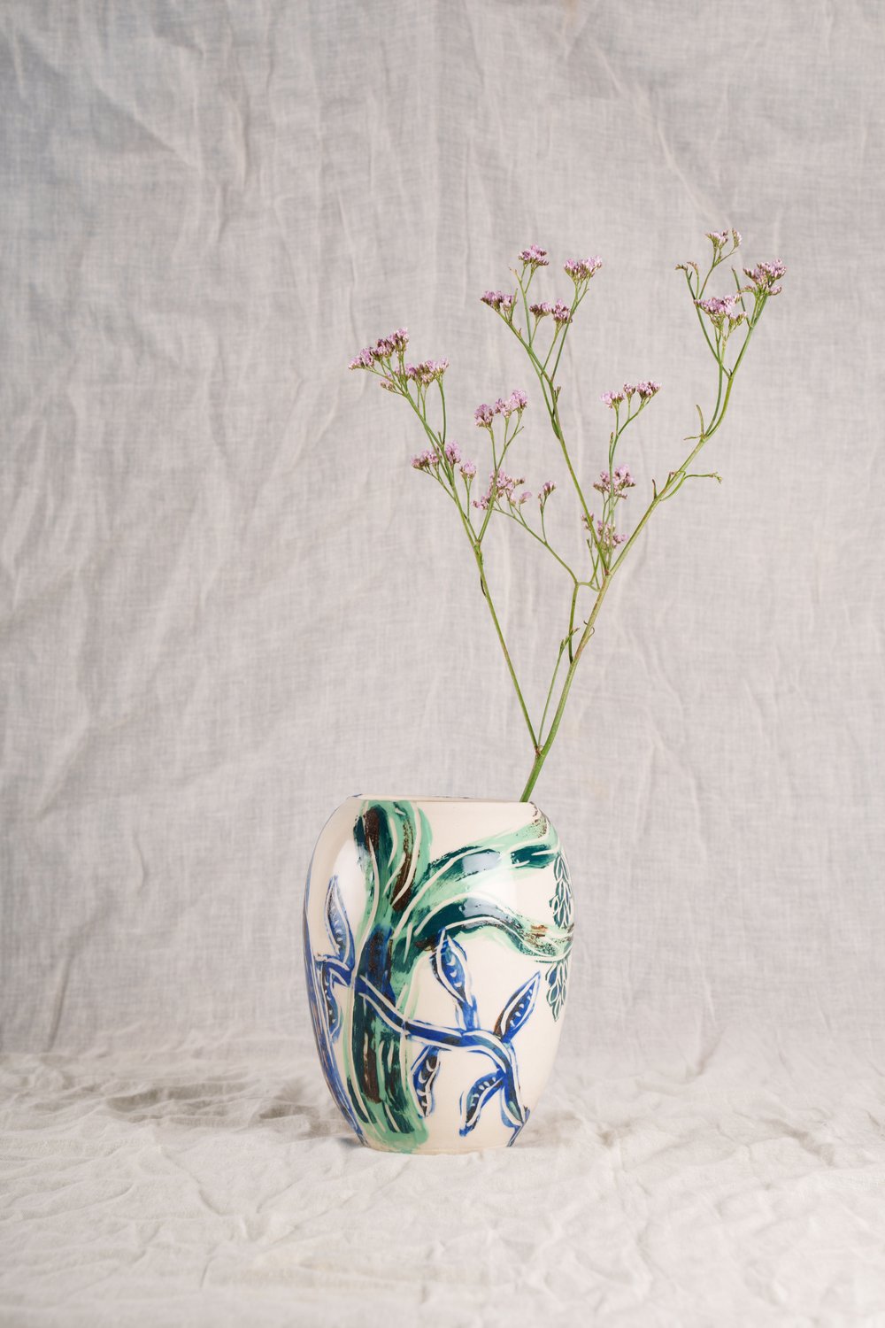 Image of White Sgraffito Vase
