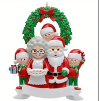 Mr & Mrs Claus Christmas Ornament Family of 5