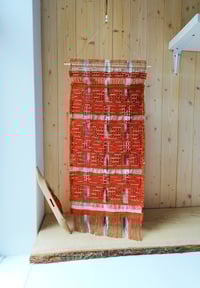 Image 1 of  Woven Wall Hanging Textile Artwork Naturally Dyed Madder Red | No.1