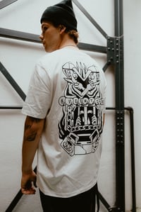 Image 3 of OVERTIME/ @NUNK1ADEUS / WHITE T-SHIRT