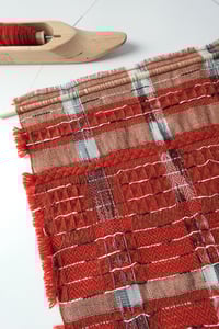 Image 4 of WOVEN WALL HANGING TEXTILE ARTWORK NATURALLY DYED MADDER RED