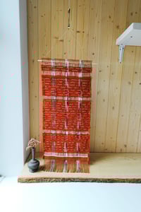 Image 3 of WOVEN WALL HANGING TEXTILE ARTWORK NATURALLY DYED MADDER RED