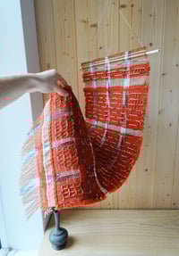 Image 1 of WOVEN WALL HANGING TEXTILE ARTWORK NATURALLY DYED MADDER RED