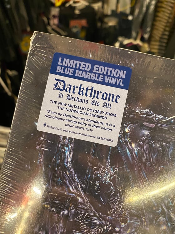 Image of LP Darkthrone It Beckons Us All signed / blue marble