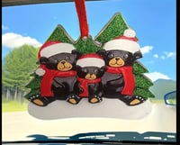 Christmas Bear Family of 3 Ornament