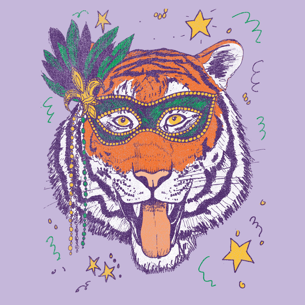 Image of Youth Mardi Gras Tiger Short Sleeve Tee