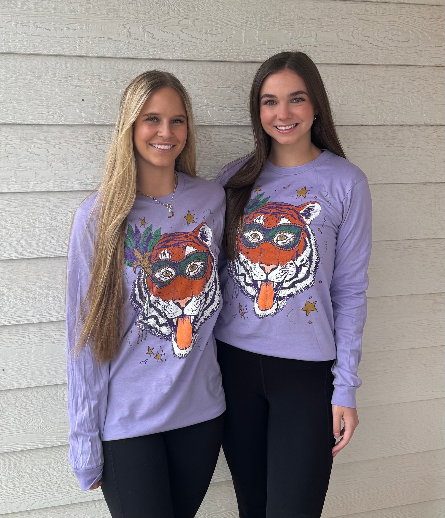 Image of Adult Mardi Gras Tiger Long Sleeve Tee