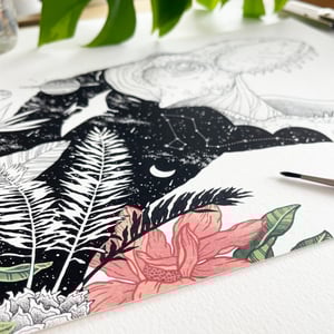 Image of 11x14 Botanical Tyrannosaurus (Gouache Version), large fine art print