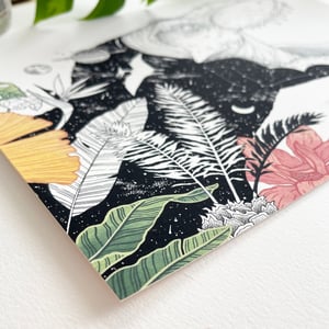 Image of 11x14 Botanical Tyrannosaurus (Gouache Version), large fine art print