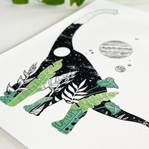 Image of Botanical Brachiosaurus (Gouache Version), fine art print
