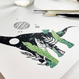 Image of Botanical Brachiosaurus (Gouache Version), fine art print