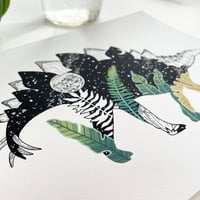 Image 2 of Botanical Stegosaurus (Gouache Version), fine art print