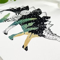 Image 3 of Botanical Stegosaurus (Gouache Version), fine art print