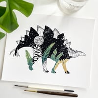 Image 1 of Botanical Stegosaurus (Gouache Version), fine art print