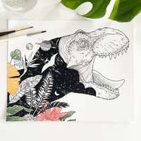 Image 1 of 8x10 Botanical Tyrannosaurus (Gouache Version), fine art print