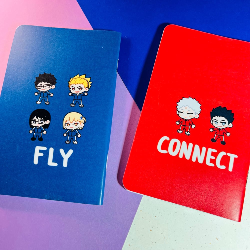 Karasuno and Nekoma pocket sized notebooks 