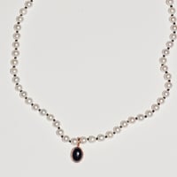 Image 3 of victorian pearl choker with onyx pendant