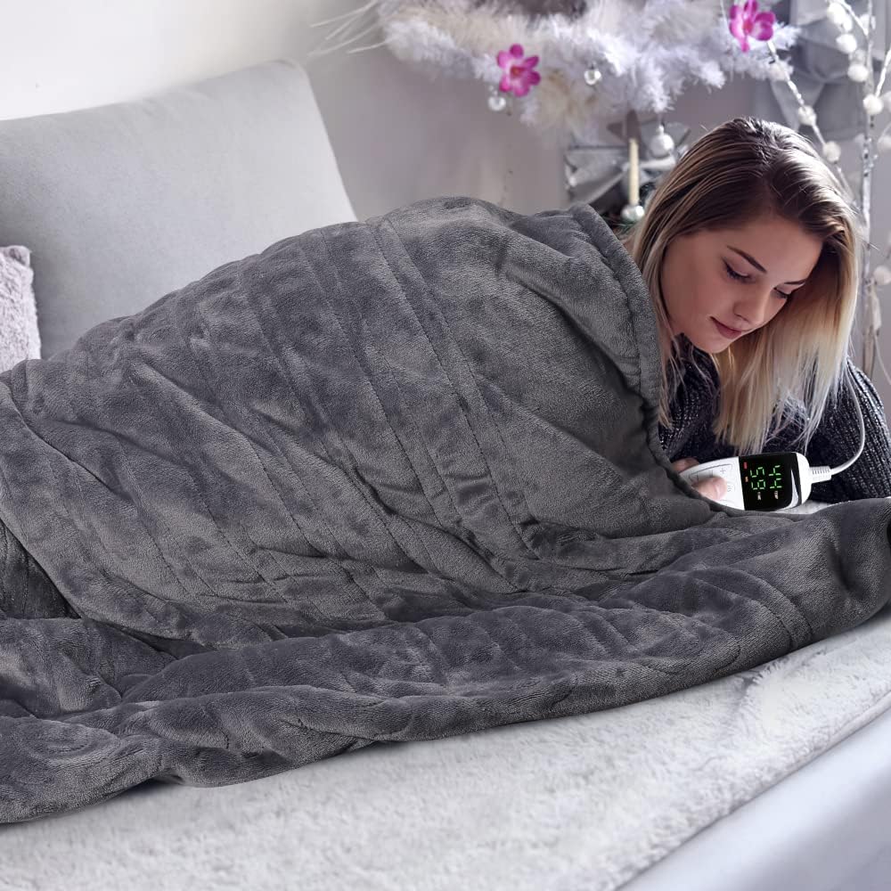 MSL Electric Heated Blanket with Flannel & Sherpa – Ultra Soft, Fast Heating, Winter Comfort