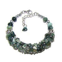 Image 1 of Bracelet of stones green Indian agate