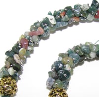 Image 1 of Necklace and bracelet set Indian agate stones